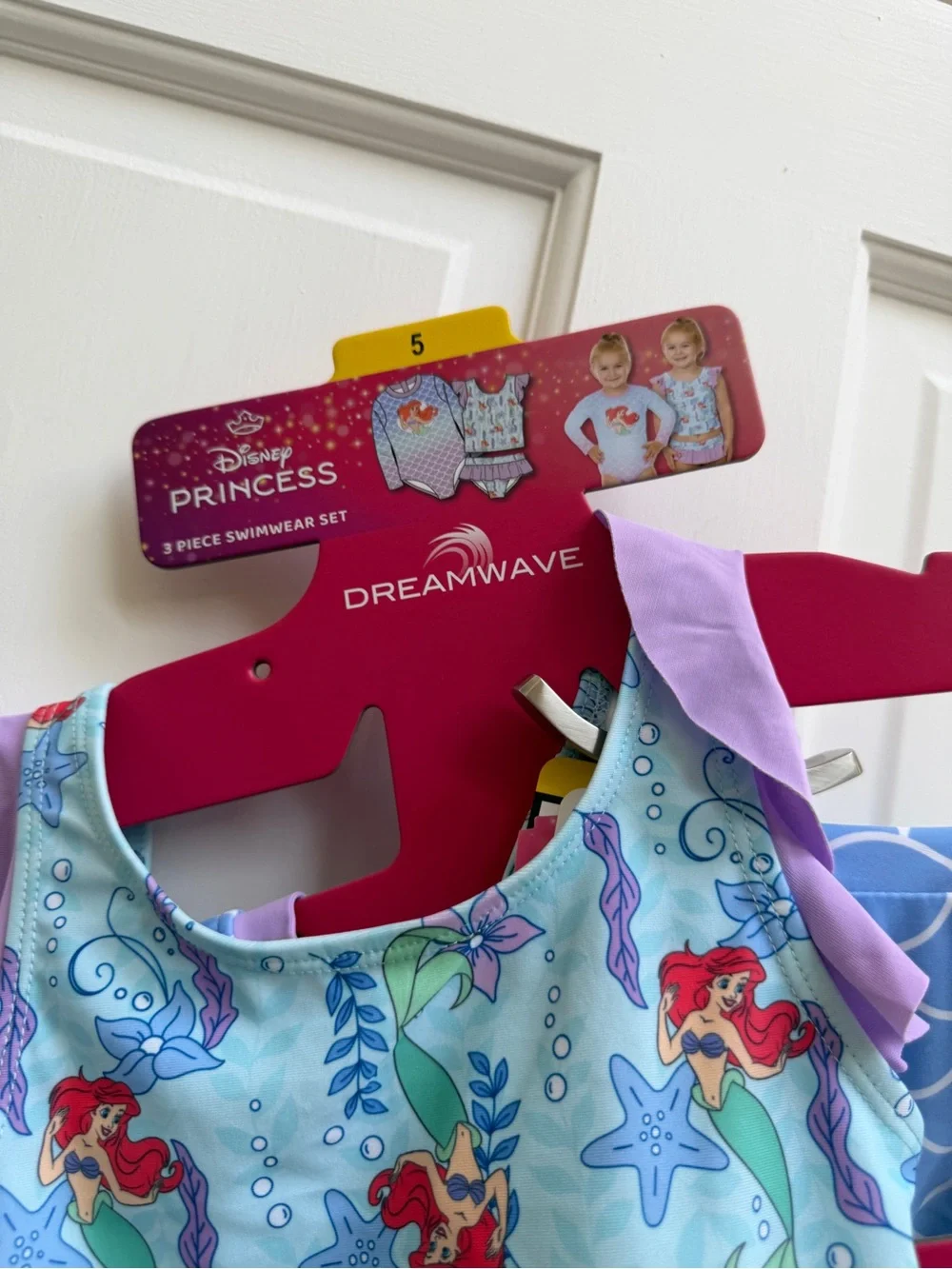 NWT Disney Ariel The Little Mermaid Girls 5 Rashguard 3 Piece Bathingsuit Set